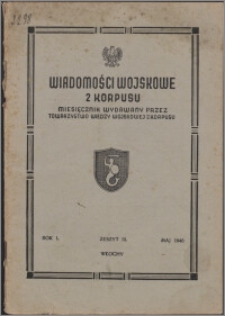 Wiadomości Wojskowe 2 Korpusu 1946, R. 1 z. 3