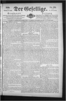 Der Gesellige : Graudenzer Zeitung 1890.08.20, Jg. 65, No. 193