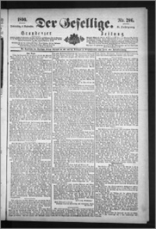 Der Gesellige : Graudenzer Zeitung 1890.09.04, Jg. 65, No. 206