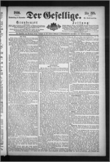 Der Gesellige : Graudenzer Zeitung 1890.09.18, Jg. 65, No. 218