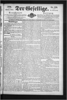 Der Gesellige : Graudenzer Zeitung 1890.10.01, Jg. 65, No. 229