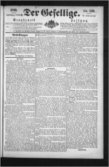 Der Gesellige : Graudenzer Zeitung 1890.10.02, Jg. 65, No. 230
