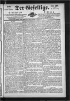 Der Gesellige : Graudenzer Zeitung 1890.10.14, Jg. 65, No. 240