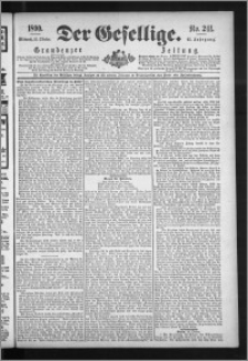 Der Gesellige : Graudenzer Zeitung 1890.10.15, Jg. 65, No. 241
