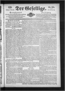 Der Gesellige : Graudenzer Zeitung 1890.11.04, Jg. 65, No. 258