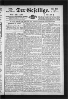 Der Gesellige : Graudenzer Zeitung 1890.11.09, Jg. 65, No. 263