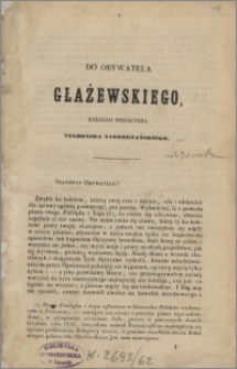 Do obywatela Głażewskiego, byłego redaktora "Tygodnika Nadobrzańskiego"