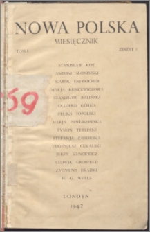 Nowa Polska = New Poland Monthly 1942, T. 1 z. 1