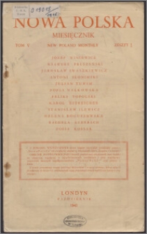 Nowa Polska = New Poland Monthly 1945, T. 5 z. 1