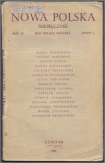 Nowa Polska = New Poland Monthly 1946, T. 6 z. 1