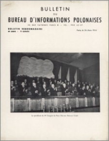 Bulletin du Bureau d'Informations Polonaises : bulletin hebdomadaire 1954.03.26, An. 9 no 295