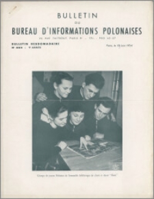 Bulletin du Bureau d'Informations Polonaises : bulletin hebdomadaire 1954.06.19, An. 9 no 303