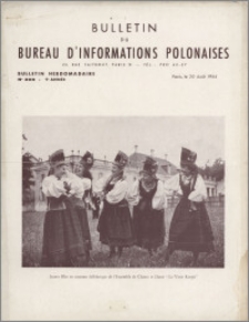 Bulletin du Bureau d'Informations Polonaises : bulletin hebdomadaire 1954.08.20, An. 9 no 308