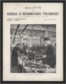 Bulletin du Bureau d'Informations Polonaises : bulletin hebdomadaire 1954.01.08, An. 9 no 285