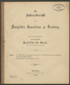 25. Jahresbericht des Königlichen Gymnasiums zu Dramburg