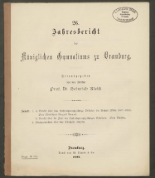 26. Jahresbericht des Königlichen Gymnasiums zu Dramburg