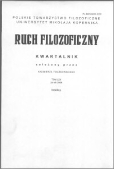 Ruch Filozoficzny 2004, T. 61 Indeks