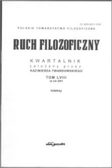 Ruch Filozoficzny 2001, T. 58 Indeks