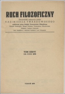 Ruch Filozoficzny 1978, T. 36 Indeks