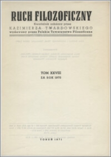 Ruch Filozoficzny 1970, T. 28 Indeks