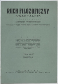 Ruch Filozoficzny 1967-1968, T. 26 nr 3-4