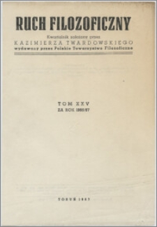 Ruch Filozoficzny 1966-1967, T. 25 Indeks
