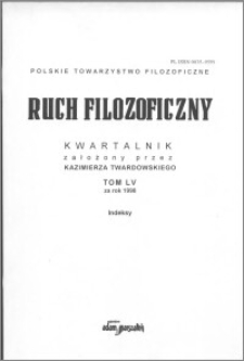 Ruch Filozoficzny 1998, T. 55 Indeks