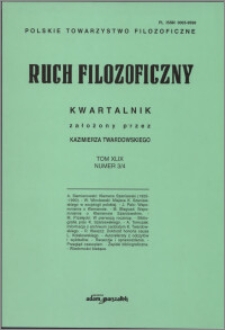 Ruch Filozoficzny 1992, T. 49 nr 3-4