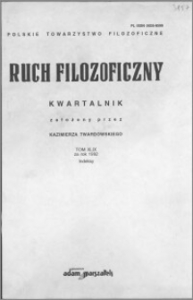 Ruch Filozoficzny 1992, T. 49 Indeks