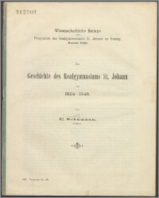 Zur Geschichte des Realgymnasiums zu St. Johann in Danzig von 1824-1848