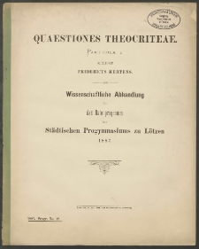 Quaestiones Theocriteae. Particula I