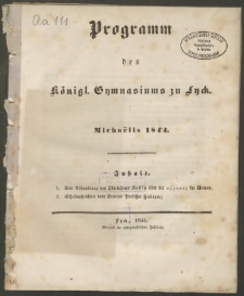Programm des Königl. Gymnasiums zu Lyck. Michaëlis 1844