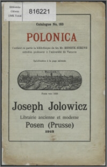 Polonica : contient en partie la bibliothèque du feu Mr. Henryk Struve [...] : spécification à la page suivante