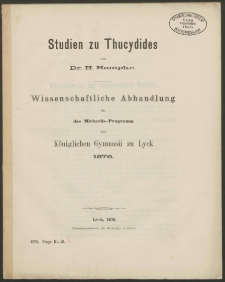Studien zu Thucydides