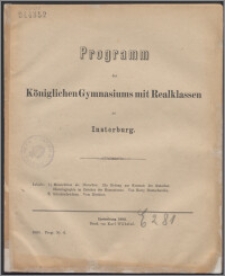 Programm des Königlischen Gymnasiums mit Realklassen zu Insterburg