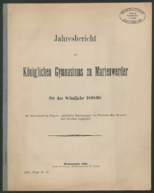 Jahresbericht des Königlichen Gymnasiums zu Marienwerder für das Schuljahr 1898/99