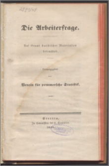 Die Arbeiterfrage : auf Grund statistischer Materialien beleuchtet