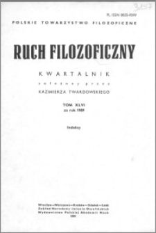 Ruch Filozoficzny 1989, T. 46 Indeksy