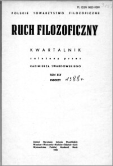 Ruch Filozoficzny 1988, T. 45 Indeksy