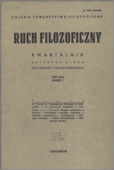 Ruch Filozoficzny 1987, T. 44 nr 1