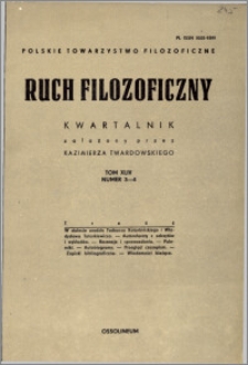 Ruch Filozoficzny 1987, T. 44 nr 3-4