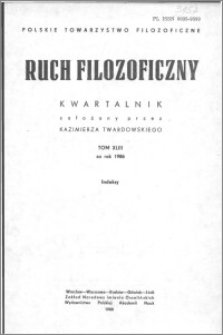 Ruch Filozoficzny 1986, T. 43 Indeksy