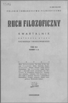 Ruch Filozoficzny 1985, T. 42 nr 1-2