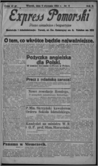 Express Pomorski : pismo niezależne i bezpartyjne 1925.01.06, R. 2, nr 6
