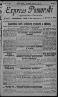Express Pomorski : pismo niezależne i bezpartyjne 1925.01.07, R. 2, nr 7