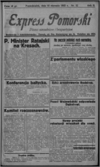 Express Pomorski : pismo niezależne i bezpartyjne 1925.01.12, R. 2, nr 12
