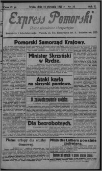 Express Pomorski : pismo niezależne i bezpartyjne 1925.01.14, R. 2, nr 14