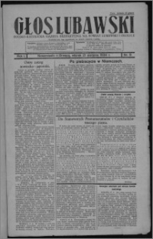 Głos Lubawski : polsko-katolicka gazeta bezpartyjna na powiat lubawski i okolice 1934.08.21, R. 1, nr 9