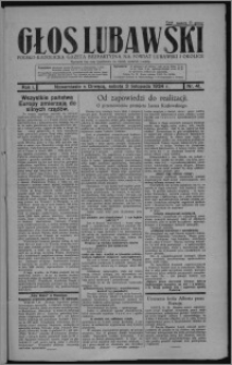 Głos Lubawski : polsko-katolicka gazeta bezpartyjna na powiat lubawski i okolice 1934.11.03, R. 1, nr 41 + Dodatek Rolniczy