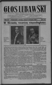 Głos Lubawski : polsko-katolicka gazeta bezpartyjna na powiat lubawski i okolice 1934.11.10, R. 1, nr 44 + Dodatek Rolniczy